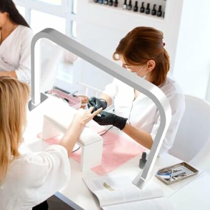 MIDUOLAI 24 Inch Nail Tech Desk Lamp, Portable Half Moon Nail Desk Lamp, Stepless Dimming LED Nail Tech Light, Arch Light for Nail Techs, Manicure Table Lamp - Image 4