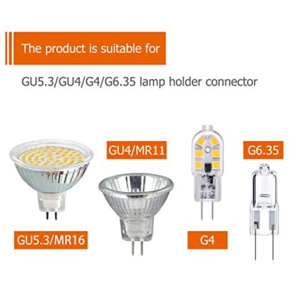 MR16 GU5.3 G4 G6.35 GU4 Lamp Sockets for LED & Halogen Bulbs, max. 100W, 12V Bi-Pin Base Connector Adapter, Lamp Holder Ceramic Base, Pack of 10 3 MR16 GU5.3 G4 G6.35 GU4 Lamp Sockets for LED & Halogen Bulbs, max. 100W, 12V Bi-Pin Base Connector Adapter, Lamp Holder Ceramic Base, Pack of 10 - Image 3