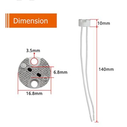 MR16 GU5.3 G4 G6.35 GU4 Lamp Sockets for LED & Halogen Bulbs, max. 100W, 12V Bi-Pin Base Connector Adapter, Lamp Holder Ceramic Base, Pack of 10 4 MR16 GU5.3 G4 G6.35 GU4 Lamp Sockets for LED & Halogen Bulbs, max. 100W, 12V Bi-Pin Base Connector Adapter, Lamp Holder Ceramic Base, Pack of 10 - Image 4