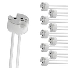 MR16 GU5.3 G4 G6.35 GU4 Lamp Sockets for LED & Halogen Bulbs, max. 100W, 12V Bi-Pin Base Connector Adapter, Lamp Holder Ceramic Base, Pack of 10