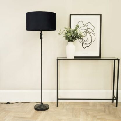 Maggie Black Floor Lamp Velvet Shade - Image 3
