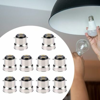 MagiDeal 10 Pieces B22 to E27 Adaptor Converter Base Lighting Accessories Lamp Base to Screw for Light Industrial Sites Home - Image 4