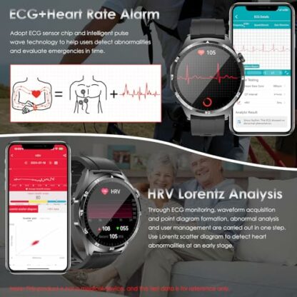 Marsyu 2024 Smart Watch with ECG,1.43" AMOLED Screen Smart Watches for Men Women Answer/Make Calls, Sport Fitness Smartwatch with Blood Pressure,Sleep Heart Rate Monitor, Step Counter for IOS Android 3 Marsyu 2024 Smart Watch with ECG,1.43" AMOLED Screen Smart Watches for Men Women Answer/Make Calls, Sport Fitness Smartwatch with Blood Pressure,Sleep Heart Rate Monitor, Step Counter for IOS Android - Image 3