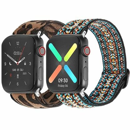 Meideli 2 Packs Straps Compatible with Apple Watch Strap, Elastic Smartwatch Stretchy Bands, Soft Sport Replacement Bracelet for iWatch Sery 8 7 6 SE 5 4 3 2 1SE 2 Meideli 2 Packs Straps Compatible with Apple Watch Strap, Elastic Smartwatch Stretchy Bands, Soft Sport Replacement Bracelet for iWatch Sery 8 7 6 SE 5 4 3 2 1SE - Image 2