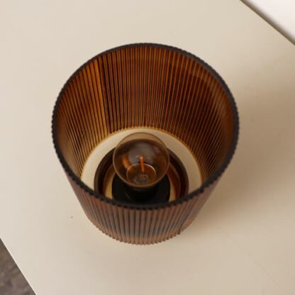 Melody Maison Rust Orange Ribbed Glass Ambient Table Lamp - Image 4