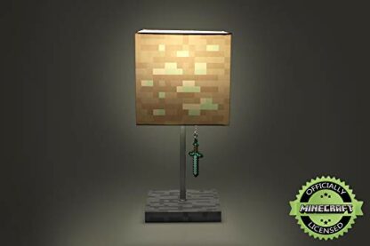 Minecraft Diamond Ore LED Lamp w/ 3D Diamond Sword Pull | 14-Inch Desk Lamp 3 Minecraft Diamond Ore LED Lamp w/ 3D Diamond Sword Pull | 14-Inch Desk Lamp - Image 3