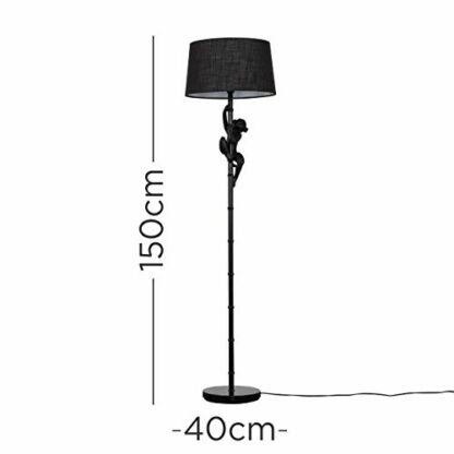 MiniSun Modern Black Hanging Monkey Floor Lamp with Tapered Shade - Image 3