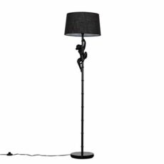 MiniSun Modern Black Hanging Monkey Floor Lamp with Tapered Shade