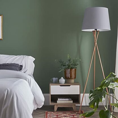 MiniSun Modern Copper Metal Tripod Floor Lamp with an Extra Large Tapered Shade - Image 3