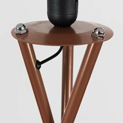MiniSun Modern Copper Metal Tripod Floor Lamp with an Extra Large Tapered Shade - Image 4