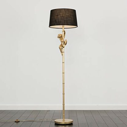 MiniSun Modern Gold Hanging Monkey Design Floor Lamp with Tapered Shade - Image 4