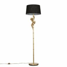 MiniSun Modern Gold Hanging Monkey Design Floor Lamp with Tapered Shade