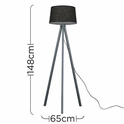 MiniSun Modern Wood Tripod Floor Lamp with Shade - Image 3