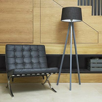 MiniSun Modern Wood Tripod Floor Lamp with Shade - Image 4