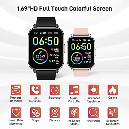 Motast Smart Watch, Fitness Tracker 1.69" Touch Screen Fitness Watch with Heart Rate Sleep - Image 3