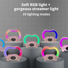 Wireless Charging Speaker,6 in 1 Night Light,Bluetooth Speaker,Wireless Phone Charger,Alarm Clock,Thermometer,Time Display,App Control Bluetooth Speaker Charger Atmosphere Lamp,Gift for Xmas