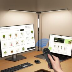 NGTeco LED Desk Lamp – 39.3" Ultra-Bright Adjustable Desk Light with 3 Light Bars | Eye-Caring, Remote Control, Flexible Swing Arm, Ideal for Home Office, Study, and Drawing