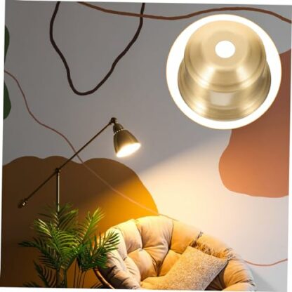 NULYLU Brass Lamp Cup Wall Ceiling Light Cups Retro Socket Cup E27 Lamp Finial Modern Finial E27 Lamp Bases Metal Lamp Finial Lamp Parts Finial for Lamp DIY Lamp Holder Cup Golden - Image 4