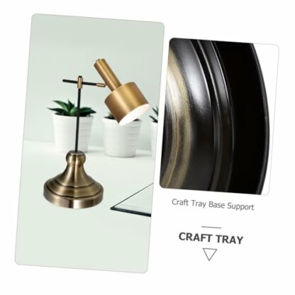 NULYLU Lamp Base Table Lamp Desk Light Craft Display Base Lamp Holder Base Round Light Stand Round Display Pedestal Table Base Craft Light Base Lamp Pedestal Lamp Stand Base Golden Iron - Image 4
