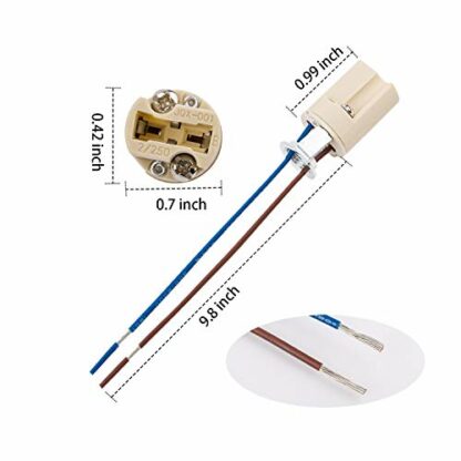 ODETOJOY 1pc G9 Socket Ceramic Light Lamp Holder with 25cm Cable Halogen Beads Stand 250V 2A - Image 3