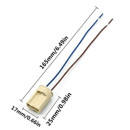 OMIGA Lamp Socket Ceramic Base with Lamp Holder Teflon Wire Socket Halogen Lamps Holders for LED Halogen Light Bulbs at Home - Image 3