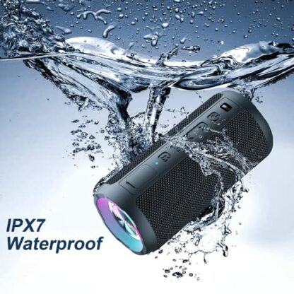 Ortizan Bluetooth Speaker, Portable Wireless Bluetooth Speakers With Led Light, Louder Volume & Enhanced Bass, IPX7 Waterproof, 30H Playtime, Durable Loud Speaker Bluetooth for Travel, Outdoor, Sport 3 Ortizan Bluetooth Speaker, Portable Wireless Bluetooth Speakers With Led Light, Louder Volume & Enhanced Bass, IPX7 Waterproof, 30H Playtime, Durable Loud Speaker Bluetooth for Travel, Outdoor, Sport - Image 3
