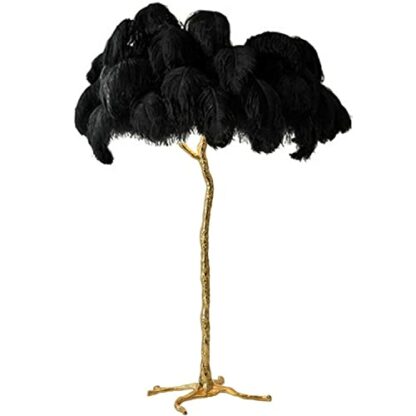 Ostrich Feather Floor Lamp - Luxurious Resin LED Lamp for Bedroom, Home Office, Big Hallway - Dimmable Reading Light - Image 2