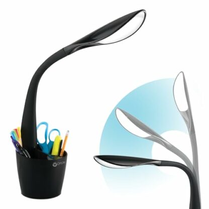 OttLite A12G59-FFP Led Desk Space Organizer Lamp, Black, Desk Lamp, 4 Brightness Settings, Flexible, Office Lamp - Image 2