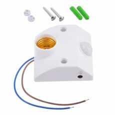 PIR Motion Sensor Light Socket for E27 Bulb, Auto Human Infrared IR Sensor Lamp Holder