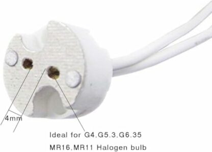 Pack of 10 MR16 GU5.3 LED Bulb Base Socket Ceramic Holder for 12V LED & Halogen Bulbs, Wire Connector Adapter - Image 4