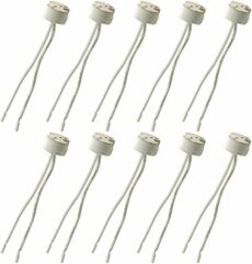 Pack of 10 MR16 GU5.3 LED Bulb Base Socket Ceramic Holder for 12V LED & Halogen Bulbs, Wire Connector Adapter