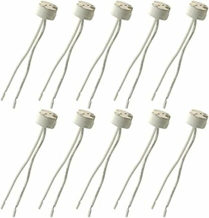 Pack of 10 MR16 GU5.3 LED Bulb Base Socket Ceramic Holder for 12V LED & Halogen Bulbs, Wire Connector Adapter - Image 2