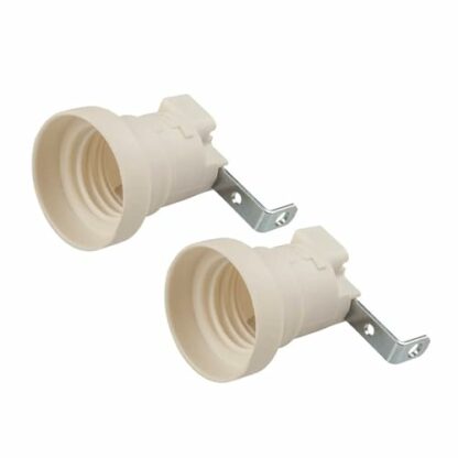 Poly Pool PP0480S Set n.2 Lampholder E27 with Square for Ceiling Lights, Screw Clamps, Ivory 2 Pieces, Plastic - Image 2