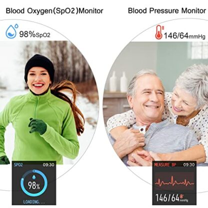 Popglory Smart Watch, Fitness Tracker with Blood Oxygen, Blood Pressure, Heart Rate Monitor, IP67 waterproof Smartwatch Fitness Watch Smart Watch for Men Women for Android iOS - Image 4