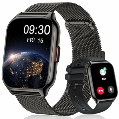 Popglory Smart Watch Women, 2.01" Smartwatch Men(Make/Answer Call), Fitness Watch with Blood Pressure, Heart Rate & Blood Oxygen, 100+ Sports Fitness Tracker Step Counter for Android Phones iPhone - Image 2