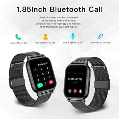 Popglory Smart Watch for Women Men Answer/Make Calls, 1.85" Smartwatch 2 Straps & Split Screen, 100+ Sports Fitness Watch with Blood Pressure/Oxygen/Heart Rate Monitor for iOS and Android 3 Popglory Smart Watch for Women Men Answer/Make Calls, 1.85" Smartwatch 2 Straps & Split Screen, 100+ Sports Fitness Watch with Blood Pressure/Oxygen/Heart Rate Monitor for iOS and Android - Image 3