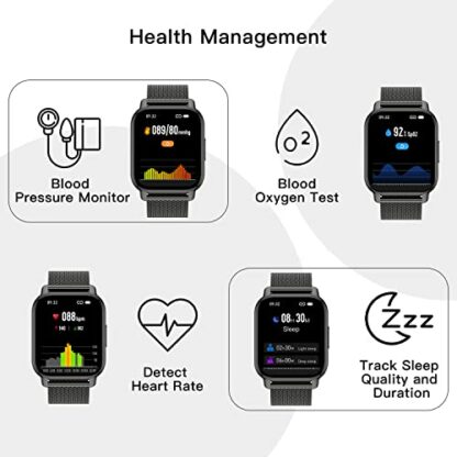 Popglory Smart Watch for Women Men Answer/Make Calls, 1.85" Smartwatch 2 Straps & Split Screen, 100+ Sports Fitness Watch with Blood Pressure/Oxygen/Heart Rate Monitor for iOS and Android 4 Popglory Smart Watch for Women Men Answer/Make Calls, 1.85" Smartwatch 2 Straps & Split Screen, 100+ Sports Fitness Watch with Blood Pressure/Oxygen/Heart Rate Monitor for iOS and Android - Image 4