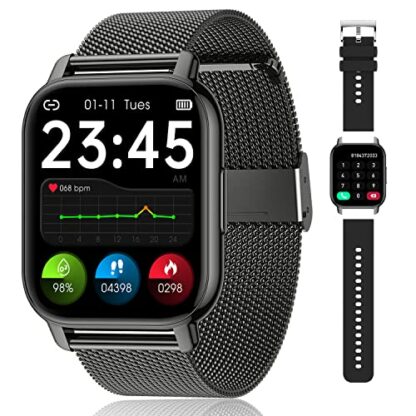 Popglory Smart Watch for Women Men Answer/Make Calls, 1.85" Smartwatch 2 Straps & Split Screen, 100+ Sports Fitness Watch with Blood Pressure/Oxygen/Heart Rate Monitor for iOS and Android 2 Popglory Smart Watch for Women Men Answer/Make Calls, 1.85" Smartwatch 2 Straps & Split Screen, 100+ Sports Fitness Watch with Blood Pressure/Oxygen/Heart Rate Monitor for iOS and Android - Image 2