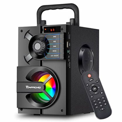 Portable Bluetooth Speakers with Subwoofer Wireless Stereo Sound Rich Bass, Outdoor Party Speaker Support Remote Control FM Radio LED Lights for Home, Travel, Camping - Image 2