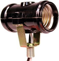 Projectpak Double Bulb Socket, 2-Light Twin Cluster Socket, Incandescent Lampholder, Medium Base E26 Phenolic Double Light Socket, with 1/8 IP Bracket, Wire Leads