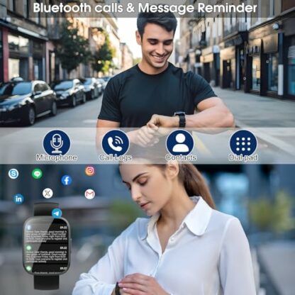 Puqo Smart Watch for Men Women Answer/Make Calls, 1.95" Fitness Watch with Hear Rate/Sleep Monitor, Fitness Tracker 110+ Sports Activity Trackers IP68 Waterproof Smartwatch for iOS Android - Image 3