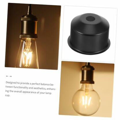 QUMIIRITY Lamp Socket Cover Lamp Base Cover Golden Iron Light Bulb Finial E Lamp Socket Cup - Image 4