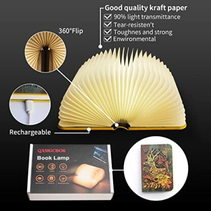 QXMGCBOK 3D Embossed Book Night Light, Folding Book Lamp,Decorative Faux Books Decor for Office, Book Lovers Unique Gifts for Men Woman Children 4 QXMGCBOK 3D Embossed Book Night Light, Folding Book Lamp,Decorative Faux Books Decor for Office, Book Lovers Unique Gifts for Men Woman Children - Image 4