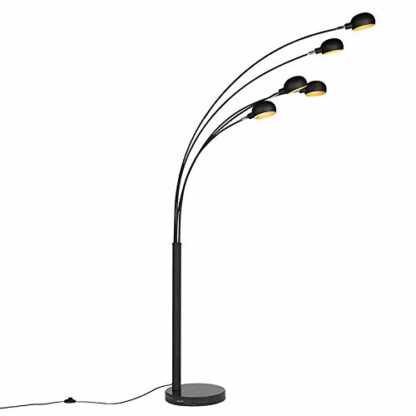 Qazqa - Modern Floor Lamp 5 Black - Sixties Marble- - Design - Suitable for LED E14 | 5 Light - Steel Floor lamp - Suitable for Living Room I Bedroom I 2 Qazqa - Modern Floor Lamp 5 Black - Sixties Marble- - Design - Suitable for LED E14 | 5 Light - Steel Floor lamp - Suitable for Living Room I Bedroom I - Image 2