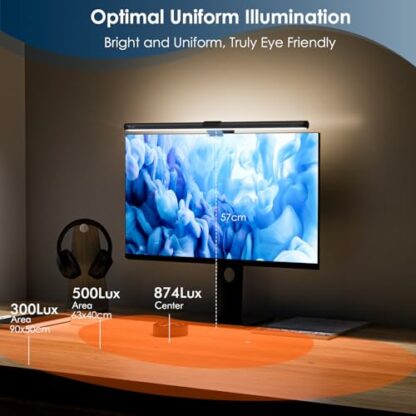 Quntis Monitor Light Bar with Backlight and Remote Control 40cm 51cm Screenlinear Computer Lamp Bar - Image 3