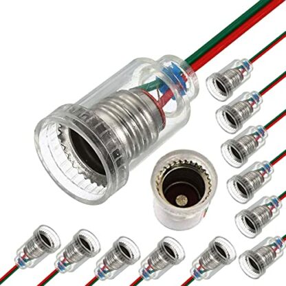 RUNCCI-YUN 15pcs E10 Lamps Base,E10 Screw-Mount Body Lamp Socket,E10 Lamp Holder Bulb Connector,Wire Connector Base Socket,for Home Experiment Circuit Electrical Test Accessories 2 RUNCCI-YUN 15pcs E10 Lamps Base,E10 Screw-Mount Body Lamp Socket,E10 Lamp Holder Bulb Connector,Wire Connector Base Socket,for Home Experiment Circuit Electrical Test Accessories - Image 2