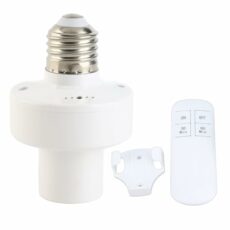 Remote Control Light Bulb Socket Timing Function and No Wire Control, No Wiring Required, Great for Wall Pendant Table Lamp, ABS Material
