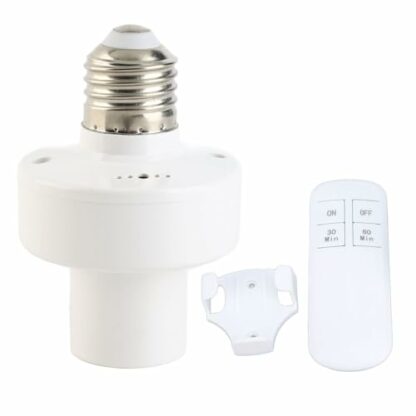 Remote Control Light Bulb Socket Timing Function and No Wire Control, No Wiring Required, Great for Wall Pendant Table Lamp, ABS Material 2 Remote Control Light Bulb Socket Timing Function and No Wire Control, No Wiring Required, Great for Wall Pendant Table Lamp, ABS Material - Image 2