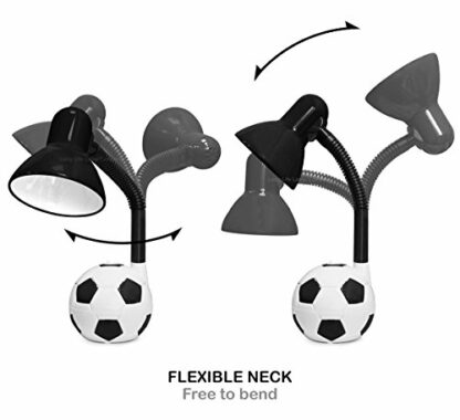 Retro Football Desk Lamp Flexible Black and White with LED Golf Ball Bulb 4w 4 Retro Football Desk Lamp Flexible Black and White with LED Golf Ball Bulb 4w - Image 4