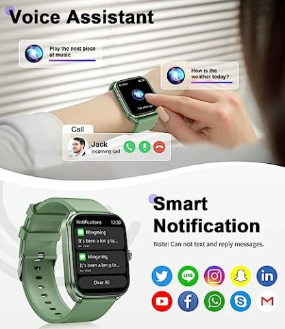 SIEMORL Smart Watch for Women,Fitness Tracker with Voice Call,1.93" Touch Screen Heart Rate Sleep Monitor, Step Counter, IP68 Waterproof Activity Tracker Smartwatch for iOS Android - Image 4